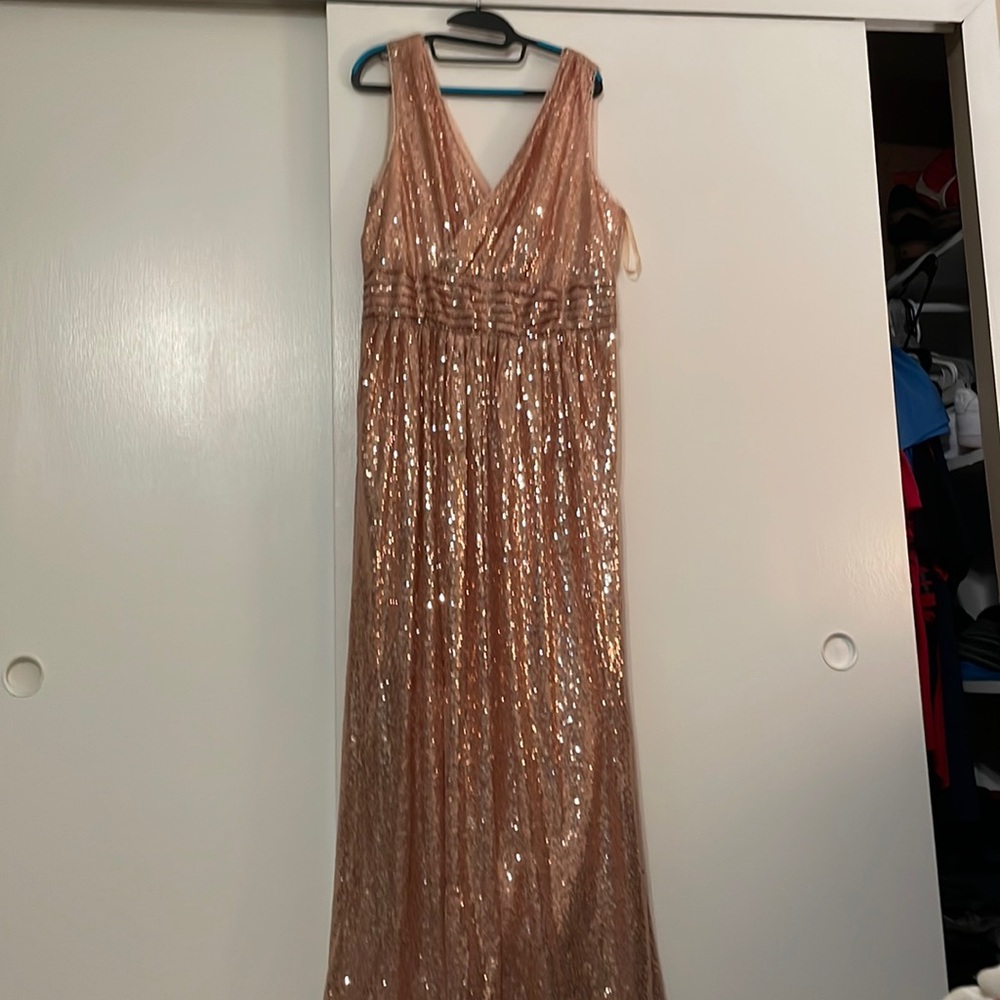 Sparkly blush pink maxi dress
